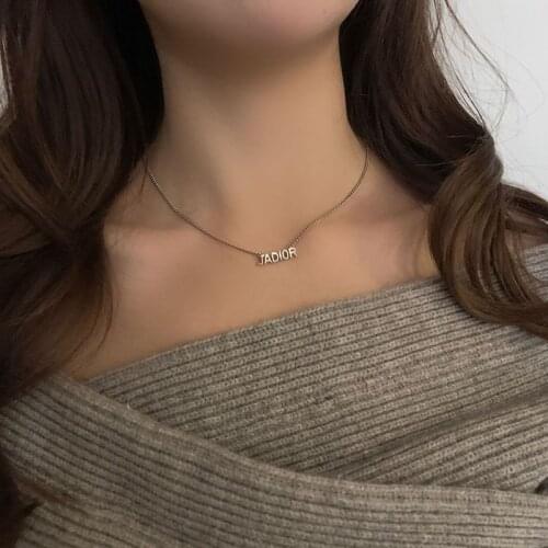 TIMEONLY Minimalist Letter Small Linked Chain Choker Necklace for Women Female Party Gifts Necklaces Retro Accessories Korea