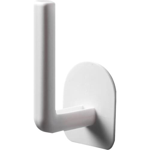 Plastic Punch Free Kitchen Roll Paper Holder Cling Film Storage Rack Free Punching Wall Hooks Sticker For Household Bathroom Kit