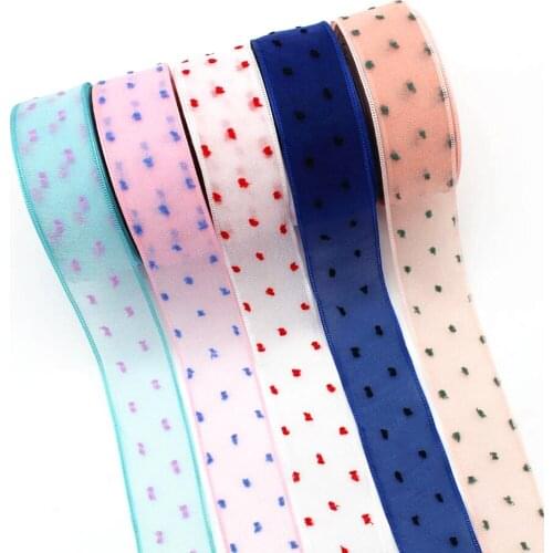 40mm 10y20y double layer tulle thread point/dot ribbon, DIY handmade materials headdress, wedding Christmas and New Year craft
