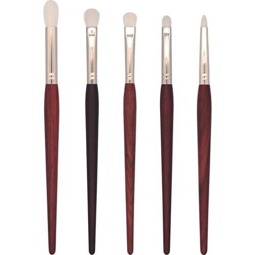 E99 Professional Handmade Makeup Brush Set 5pcs Soft Saikoho Goat Hair Eye Shadow Brush Red Sandalwood Make Up Brushes Kit