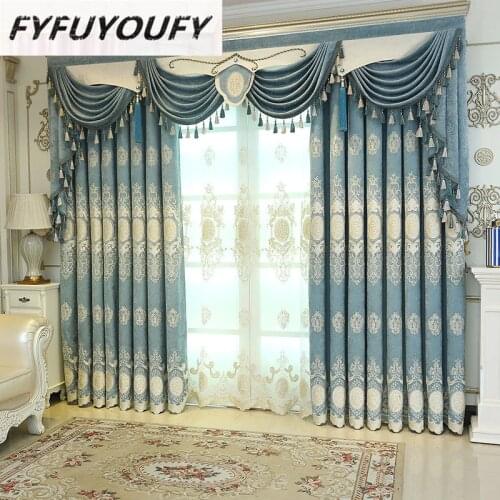 FYFUYOUFY High shade custom European style jacquard Blackout curtains for Living Room Windows High quality curtains for Bedroom
