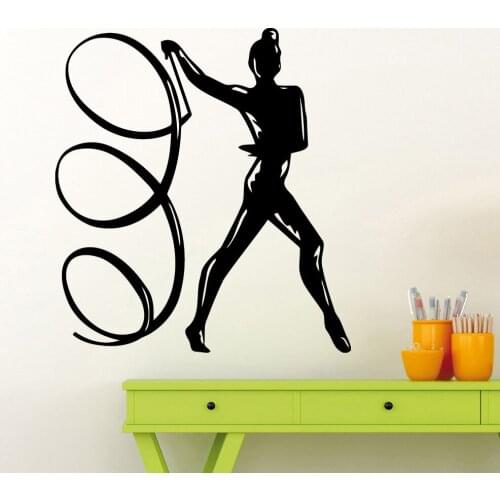 Gymnastics Athletes Wall Sticker Gymnastics Sports Fitness Vinyl Wall Decal Home Girls Room Decoration Waterproof Mural X655