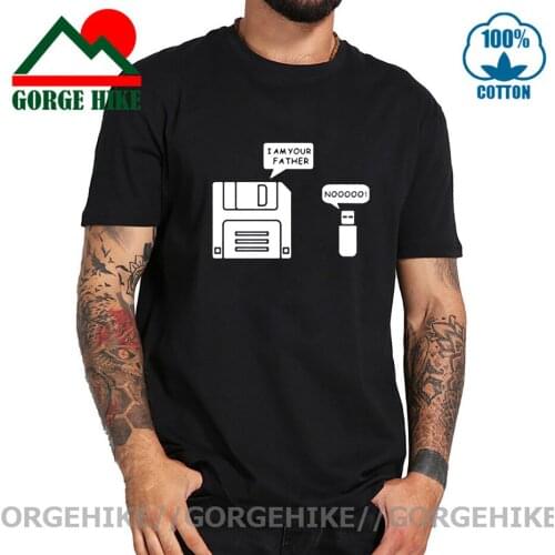GorgeHike New USB Floppy Disk I am Your Father T Shirt Men Cotton Short Sleeve Humor Disk T-shirt Casual Camisetas Hombre tshirt