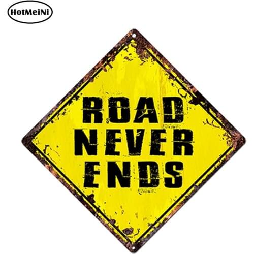 HotMeiNi 13cm x 13cm Car Styling RDAD NEVERENDS Diamond Sign Rustic Chic Sign Bar Shop Car Sticker Decoration Car Accessories