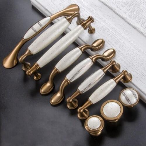Ceramic Door Handles Antique Furniture Knobs And Handles For Kitchen Cabinet Cupboards Drawer Pulls Concise Drawer Handles