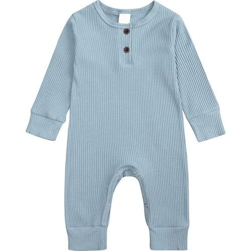 2021 New Infant Rompers Multi-Color Solid Color Rib Fabric Long-Sleeved Romper Fashion Baby Romper