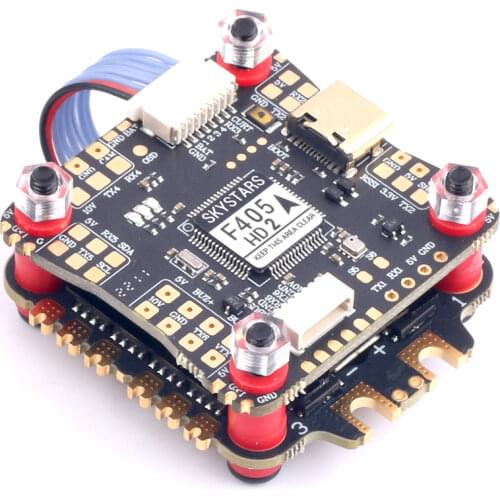 New/Skystars F4 F405 Flight Controller OSD 45A Blheli_S 3-6S 4 In 1 Brushless ESC Stack 30.5x30.5mm FPV Racing Drone Quadcopter
