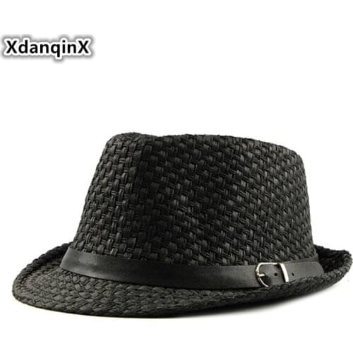 XdanqinX Summer Mens Jazz Breathable Straw Hats Fashion Simple Ventilatory Fedoras For Men And Women Classic Brands Dads Hat