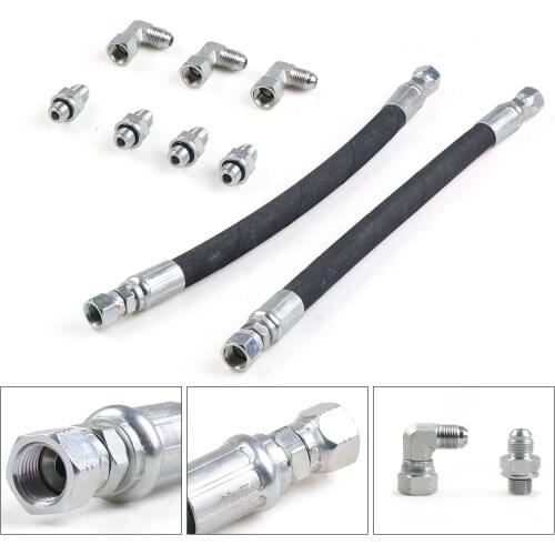 For Ford 99-03 7.3L Powerstroke High Pressure Oil Pump HPOP Crossover Line Hose (2* Hose , 3*90 ° Connectors,4*Directly Head)