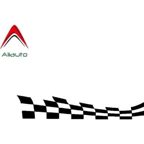 Aliauto Fashion Car Sticker Checkered Flags Racing Automobiles Motorcycles Accessories PVC Decal for VW Passat B5 Lada,20cm*4cm