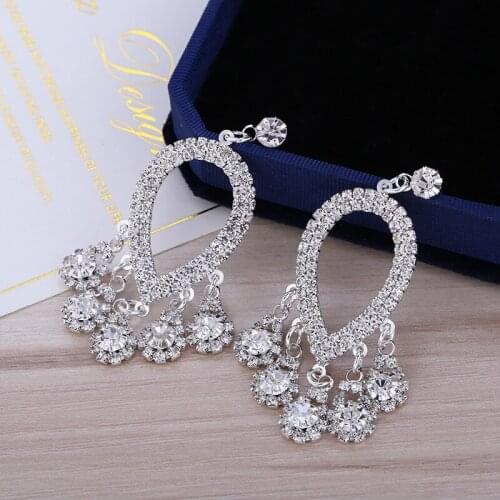 Fashion Shiny Bride Rhinestone Earrings Unique Earrings Vintage Earrings Wedding Accessories Valentines Day Gift 171109-6