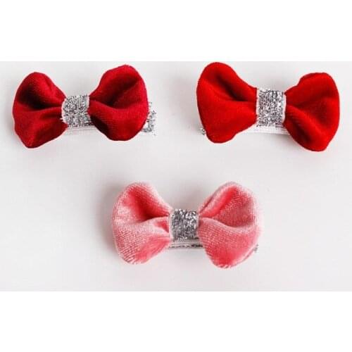 Boutique 30pcs Fashion Cute Corduroy Bow Hairpins Solid Glitter Bowknot Hair Clips Princess Headwear Fashion Hair Accessories