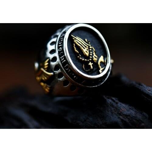 BEIER 316l stainless steel fashion unique Vintage God Religious Praying Hands punk man ring jewelry party gift BR8-267