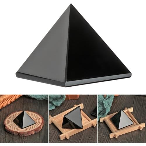 NEW Obsidian Pyramid Natural Black Crystal Healing Stone Polished Surface Mineral Specimen Pyramid Ornaments Desktop Home Decor