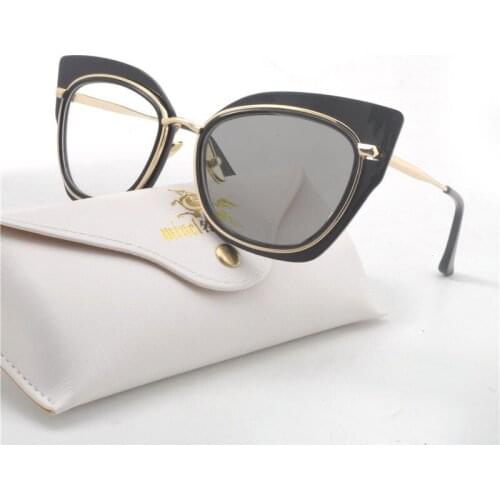 Transition Sunglasses Photochromic myopia Eyeglasses Finished myopia Glasses for Women Computer Optical Glasses cat Frame FML