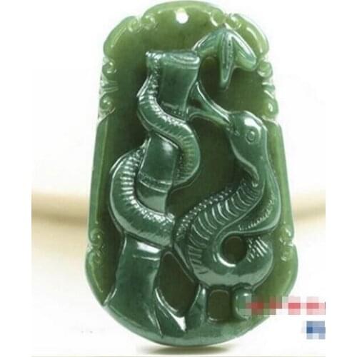 Xinjiang Hetian Yuqing jadeite zodiac pendant necklace