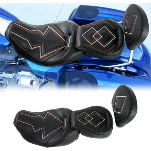 Motorcycle Driver & Passenger Front Rear Seat For Harley Touring Road King Glide 2009-2020