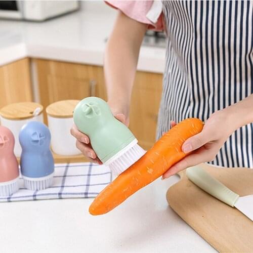 Quevinal216pcs/lot 3 Color Clean Brush Silica Gel Originality Multifunctional Kitchen Household Cleaning Products And Vegetable