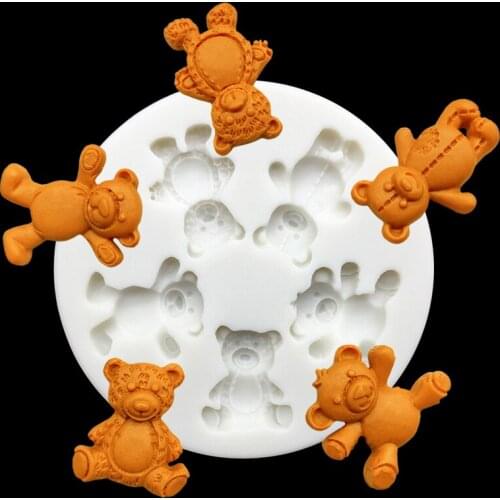 Cute Bear Silicone Sugarcraft Mold Resin Tools Cupcake Baking Mould Fondant Cake Decorating Tools