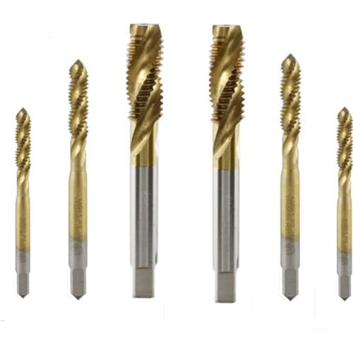 10pcs/lot M3 M4 M5 M6 M8 M10 M12 Titanium machine tap spiral tap for cnc tapping