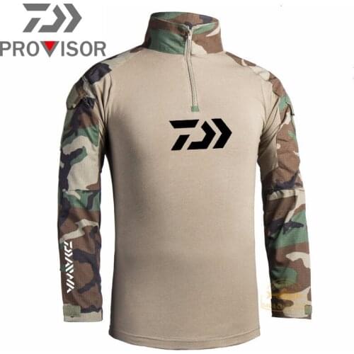 Daiwa Knitted Frog Suit Long-sleeved Outdoor Hunting Camouflage Suit Fishing Clothes Adventure T-shirt Militar Tactical Vest
