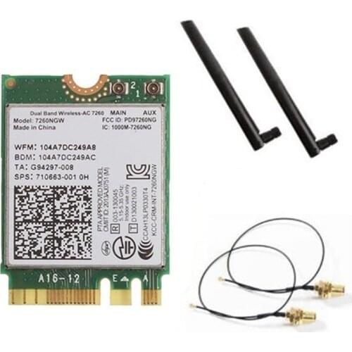 WIFI CARD for Dual Band Wireless-AC 7260AC NGFF Bluetooth 4.0 867Mbps Wlan Card Wireless Card Network Card Wifi