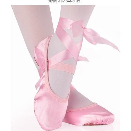 Drop-shipping Child and Adult ballet pointe dance shoes ladies professional ballet dance shoes with ribbons shoes woman