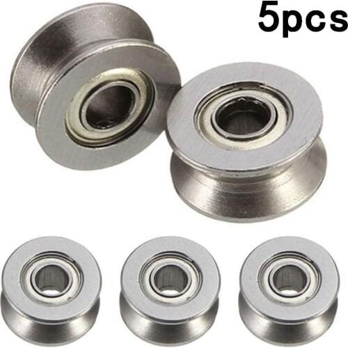 5Pcs Guide Wheels Roller U Groove Pulley Ball Bearing Sealed Guide Wire Track