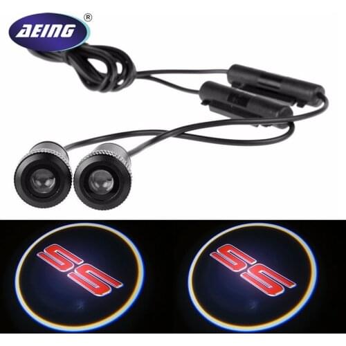 AEING 2*SS Ghost Shadow Logo welcome Car White LED Door Light Laser Courtesy Slide Projector logo Emblem light For Chevrolet SS