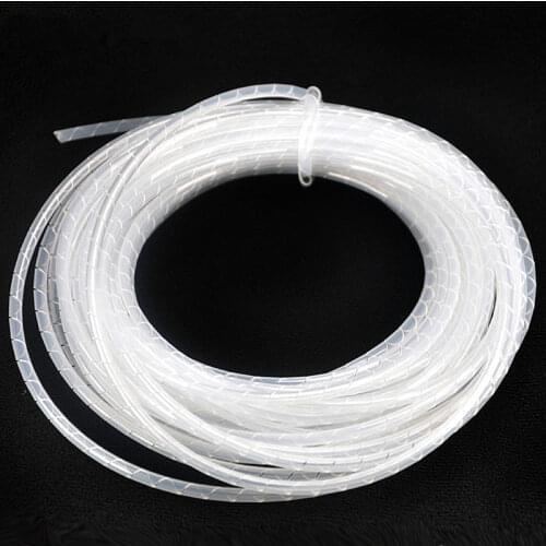 Freeshipping 6mm * 20m length Polyethylene cable and wire cord spiral wrap for cable tidyTube computer Manage Cord Cable Sleeves