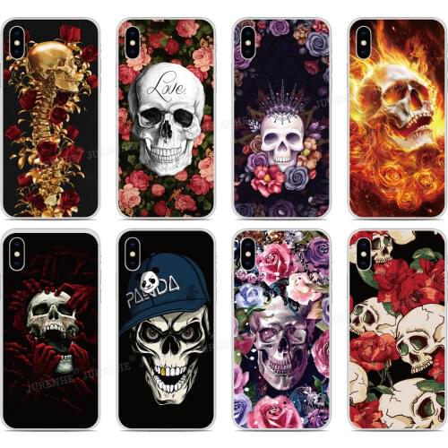 Skull Flower Floral Phone Case For BlackBerry KEYone KEY 2 Priv Motion Passport Q30 Z10 Z30 Q10 DTEK50 DTEK60 DTEK70 tpu Cover