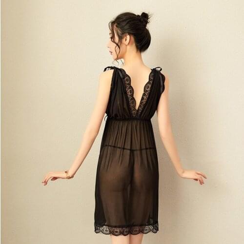 CYNTHRA Nightgowns Sexy Womens Lace Hot Elegant Loose Breathable Soft Plus Size Simple Fashion Ladies Sleepwear Nightdress