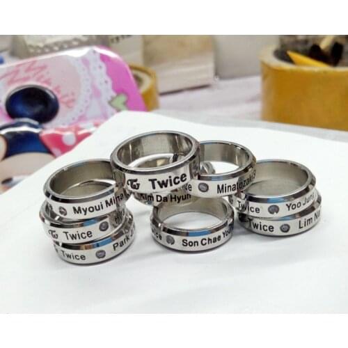 Twice Ring Momo Mina Sana Chou Tzu Yu Stainless Steel Ring Ring Star Ring Around Wholesale New Kpop K-pop