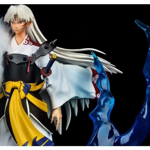 Inuyasha Figure GK Inuyasha Sesshomaru Action Figure 1300# Inuyasha Figurine Statue Anime Collectible Model Doll Toys 31cm