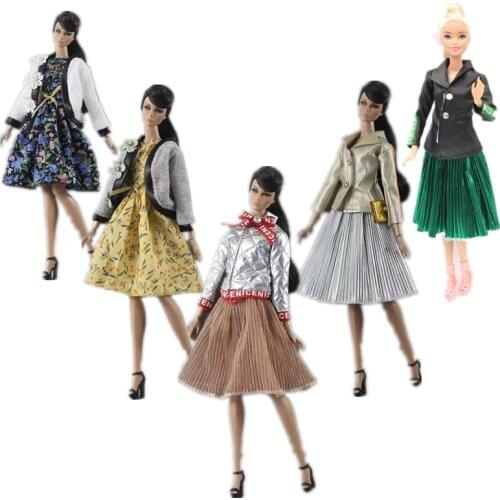 1/6 BJD Clothes Set Fashion Winter Jacket Coat Skirt Dresses For Barbie Doll Clothes Outfits 11.5" Dolls Accessories Kid DIY Toy