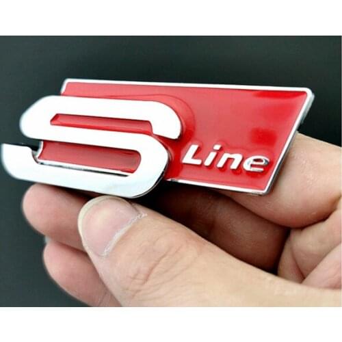 Red Metal Auto A4L/A6L/A3/Q3/Q5 Special Modified SLINE Side Label Personalized Sticker Scratches Sticker Car Sticker
