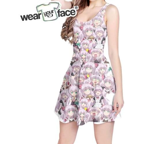 Anime Kurihara Misato Cute 3D All Over Print Skater Dress Hipster Fashion Women Clothes Casual Holiday Vocation Bodycon Dropship