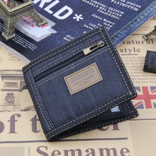 Fashion Men Wallets Geans Fabric Mans Purses Male Letters Wallet Coin Purse Pocket Moneybags Card ID Holder Billfold Wallet