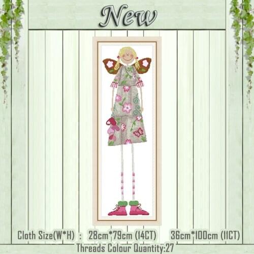 Long legs butterfly girl home decor painting counted printed on canvas DMC 14CT 11CT Cross Stitch Needlework Sets Embroidery kit