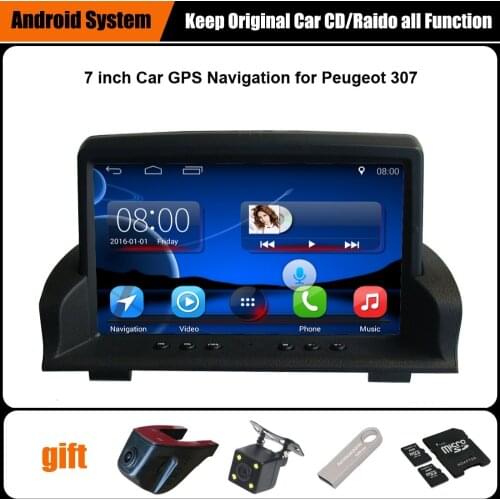 Upgraded Original Android 7.1 Car multimedia Player Car GPS Navigation Suit to Peugeot 307 Support WiFi Bluetooth