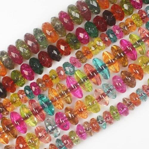 Wholesale Multi-Color Quartz 4-9mm Rondelle Beads15"/38cm , For DIY Jewelry Making, pendant,necklace