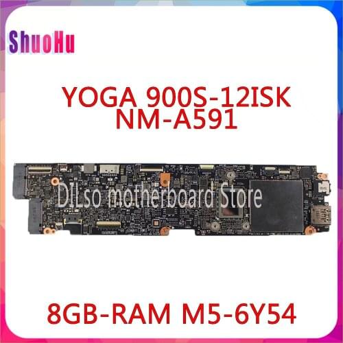 KEFU NM-A591 RAM Original Motherboard with M5-6Y54 CPU 8GB For Lenovo Yoga 900S-12ISK Motherboard DDR3 HM76 Intel 6Y54