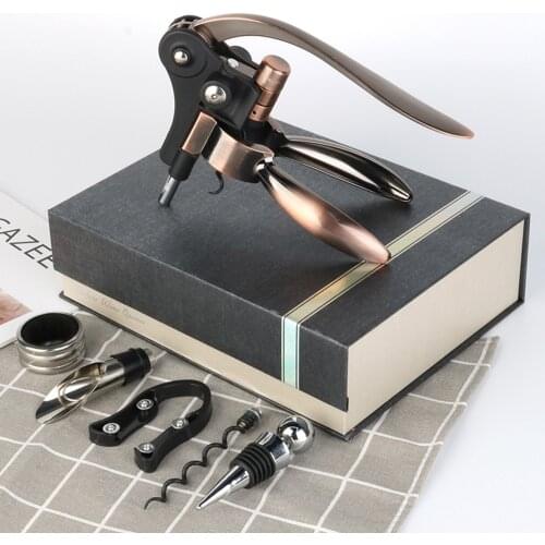 Zinc Alloy Rabbit Red Wine Opener Gift Box Set With Foil Cutter, Wine Stopper And Extra Spiral Luxury Wine Accessories Gifts