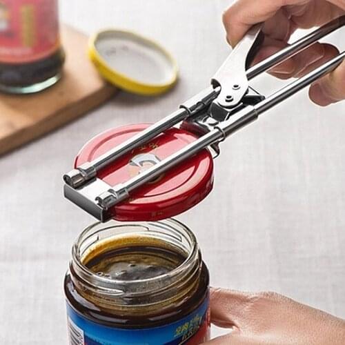 EasyOpen Adjustable Multifunctional Stainless Steel Can Opener Kitchen Spiral Twist Jar Seal Lid Remover Twist Off Screw Tool