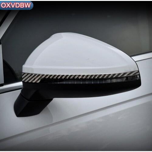 Carbon Fiber Styling Rearview Mirror Anti-Rub Strips Protector for Audi a4 b9 RS4 S4 Anti-collision Strip 2017 Car Accessorie