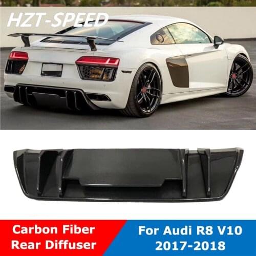 Carbon Fiber Material Rear Bumper Shovel Lip Diffuser For Audi R8 V10 Coupe Car Tuning 2017-2018