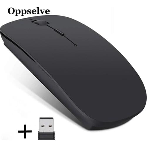 Ultra Thin USB Wireless Silent Mouse 2.4G Receiver 1600 DPI USB Rechargeable Ergonomic Optical Mouse For Macbook Laptop Computer