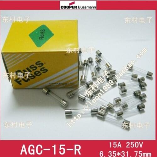 US Fuse Bussmann BK / AGC-15-R 15A 250V 6.35 * 31.75mm