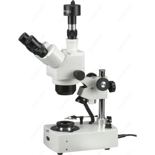 Jewelry Gem Microscope-- AmScope Supplies 5X-80X Darkfield Jewelry Gem Microscope + 1.3MP Camera