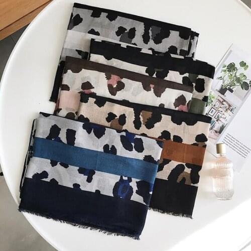 Women Scarf 2021 Leopard Printed Solf Wraps Fashion Casual Shawls For Women Korea Style Vacation Leisure Beach Scarves